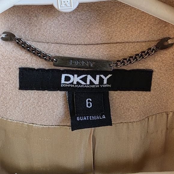 DKNYC Vintage Camel Wool Coat Belted Pockets Old Money Quiet Luxury Minimalist 6 - Picture 4 of 9